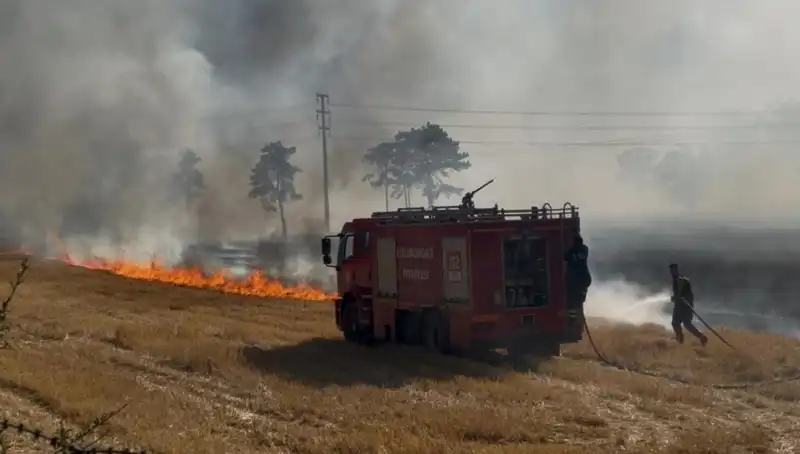 Kırklareli'nde Yangın Paniği: Anızlar alev alev yandı!