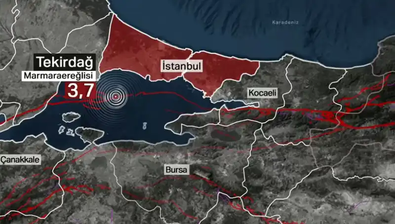 Marmara Denizi'nde Beklenmedik 3,7 Büyüklüğünde Deprem Gerçekleşti