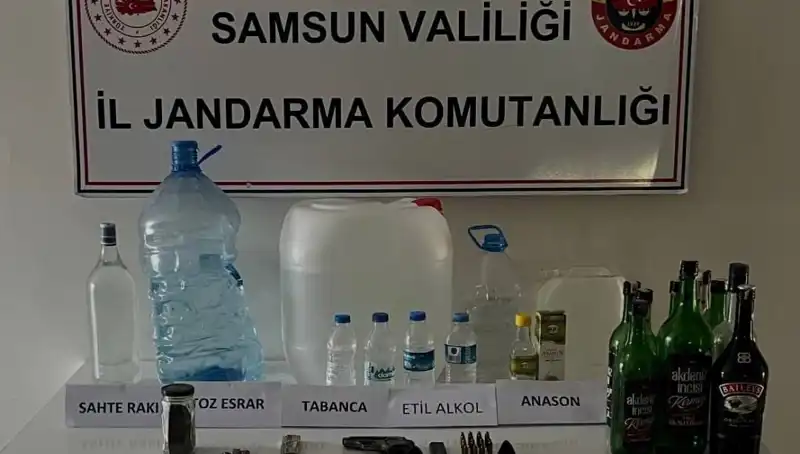 Samsun'da Devasa Sahte İçki Operasyonu: Yüzlerce Litre Ele Geçirildi!